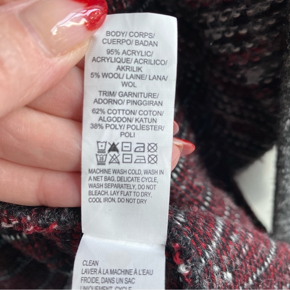 LUCKY Brand Waterfall Cardigan Chunky Knit Open Drape Sweater Wool Blend Cozy - Picture 13 of 14